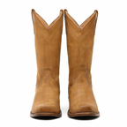 The Shoal Creek golden tan pair viewed straight on, studio shot
