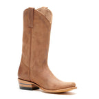 The Shoal Creek single boot in tan leather, angled three-quarter view