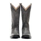The Shoal Creek boots viewed straight on, black leather pair side by side