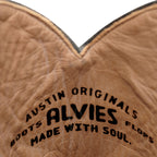 Close-up of The Shoal Creek interior lining stamped Austin Originals Alvies