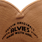 Close-up of The Shoal Creek tan interior lining stamped Made With Soul