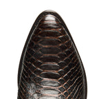 Macro shot of the brown python scale texture across The 6th Street toe.